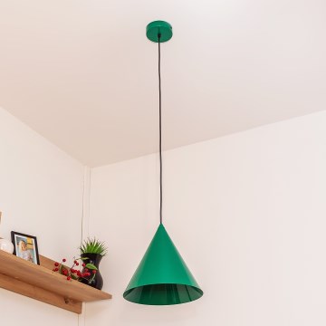 Κρεμαστό φωτιστικό με καλώδιο ETNA II 1xE27/15W/230V, διάμ. 25 εκ., πράσινο