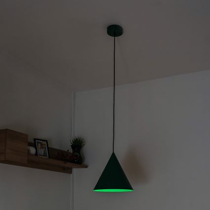 Κρεμαστό φωτιστικό με καλώδιο ETNA II 1xE27/15W/230V, διάμ. 25 εκ., πράσινο
