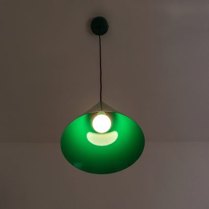 Κρεμαστό φωτιστικό με καλώδιο ETNA II 1xE27/15W/230V, διάμ. 25 εκ., πράσινο