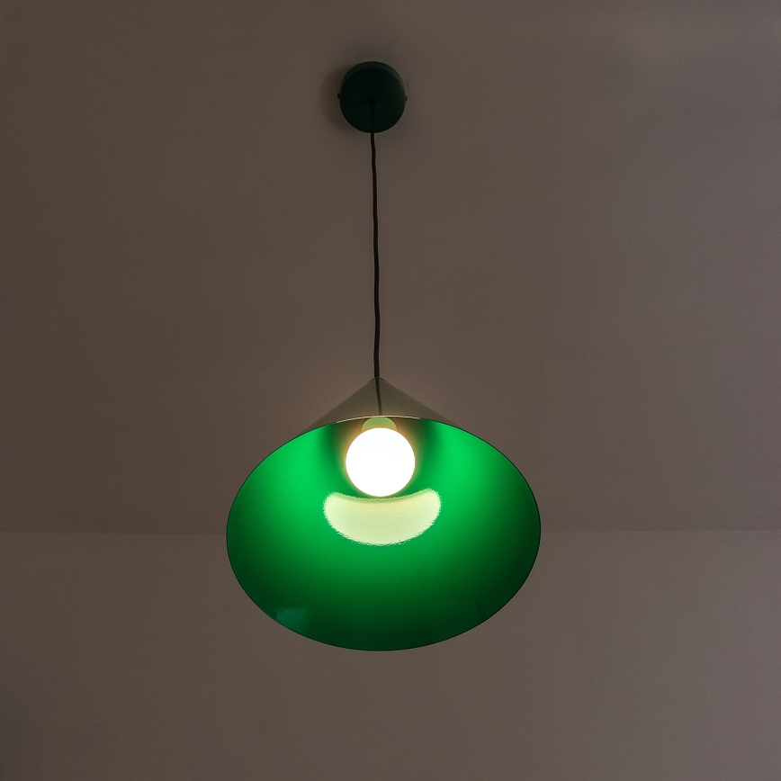 Κρεμαστό φωτιστικό με καλώδιο ETNA II 1xE27/15W/230V, διάμ. 25 εκ., πράσινο