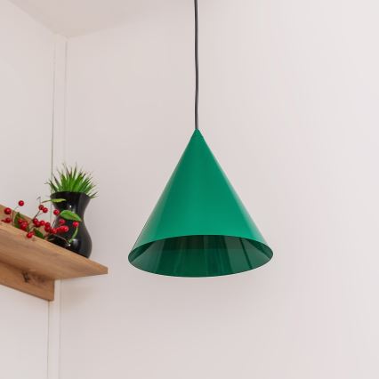 Κρεμαστό φωτιστικό με καλώδιο ETNA II 1xE27/15W/230V, διάμ. 25 εκ., πράσινο