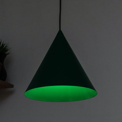 Κρεμαστό φωτιστικό με καλώδιο ETNA II 1xE27/15W/230V, διάμ. 25 εκ., πράσινο