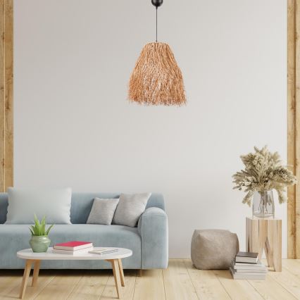 Κρεμαστό φωτιστικό με καλώδιο FRINGE 1xE27/40W/230V ραφία