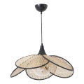 Κρεμαστό φωτιστικό με καλώδιο FUME 1xE27/40W/230V Ø 45 cm μαύρο/μπεζ