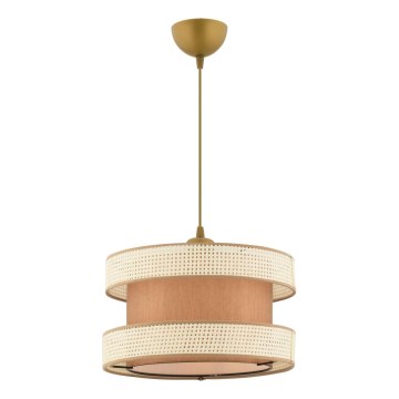 Κρεμαστό φωτιστικό με καλώδιο HALO 1xE27/60W/230V καφέ/κρεμ