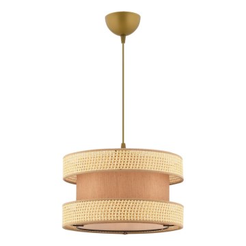 Κρεμαστό φωτιστικό με καλώδιο HALO 1xE27/60W/230V καφέ/μπεζ