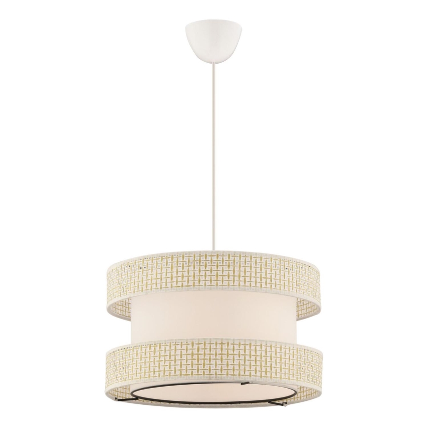 Κρεμαστό φωτιστικό με καλώδιο HALO 1xE27/60W/230V σε κρεμ απόχρωση