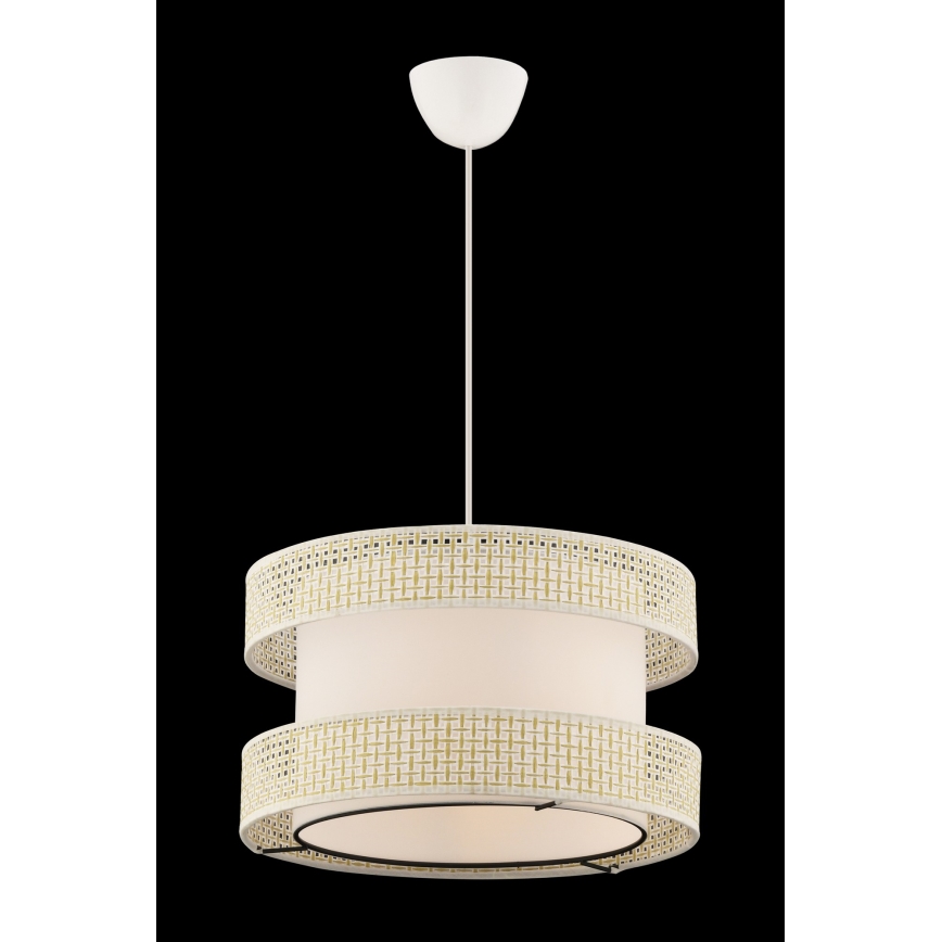 Κρεμαστό φωτιστικό με καλώδιο HALO 1xE27/60W/230V σε κρεμ απόχρωση