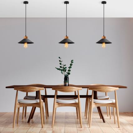 Κρεμαστό φωτιστικό με καλώδιο MANAVGAT 1xE27/40W/230V μαύρο/καφέ