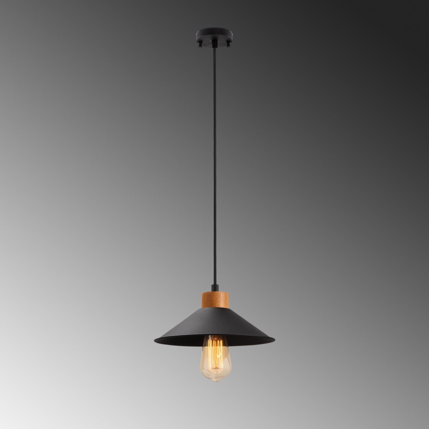 Κρεμαστό φωτιστικό με καλώδιο MANAVGAT 1xE27/40W/230V μαύρο/καφέ