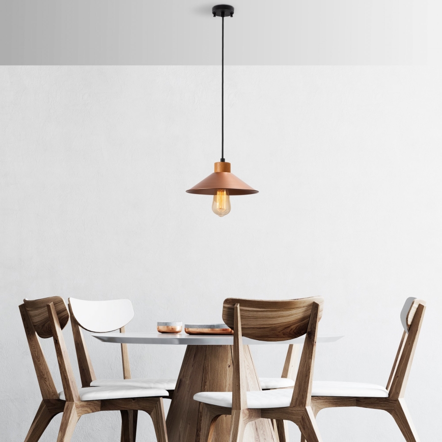 Κρεμαστό φωτιστικό με καλώδιο MANAVGAT 1xE27/40W/230V χάλκινο/καφέ