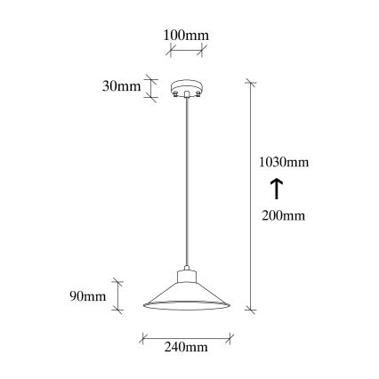 Κρεμαστό φωτιστικό με καλώδιο MANAVGAT 1xE27/40W/230V χάλκινο/καφέ