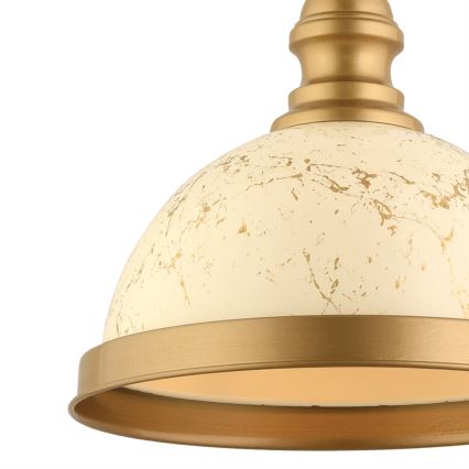 Κρεμαστό φωτιστικό με καλώδιο MONZA 1xE27/40W/230V Ø 29 cm κρεμ/μπρονζέ