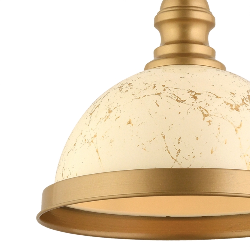 Κρεμαστό φωτιστικό με καλώδιο MONZA 1xE27/40W/230V Ø 29 cm κρεμ/μπρονζέ