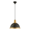 Κρεμαστό φωτιστικό με καλώδιο MONZA 1xE27/40W/230V Ø 29 cm μαύρο/μπρονζέ