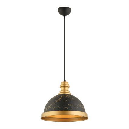 Κρεμαστό φωτιστικό με καλώδιο MONZA 1xE27/40W/230V Ø 29 cm μαύρο/μπρονζέ