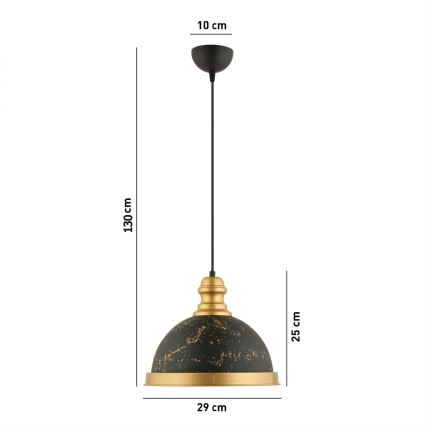 Κρεμαστό φωτιστικό με καλώδιο MONZA 1xE27/40W/230V Ø 29 cm μαύρο/μπρονζέ