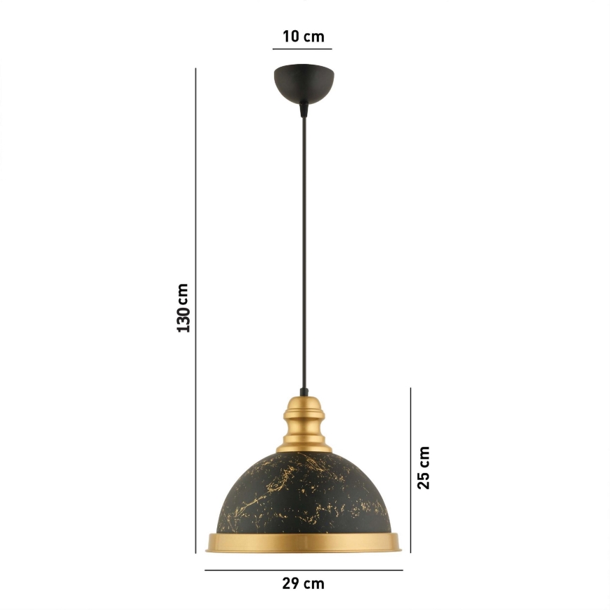 Κρεμαστό φωτιστικό με καλώδιο MONZA 1xE27/40W/230V Ø 29 cm μαύρο/μπρονζέ