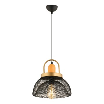 Κρεμαστό φωτιστικό με καλώδιο MONZA 1xE27/40W/230V Ø 29 cm μαύρο/χρυσό