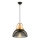 Κρεμαστό φωτιστικό με καλώδιο MONZA 1xE27/40W/230V Ø 29 cm μαύρο/χρυσό