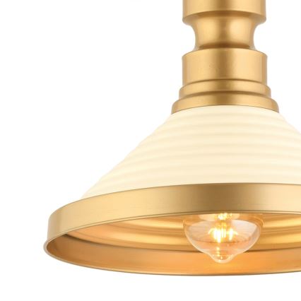 Κρεμαστό φωτιστικό με καλώδιο MONZA 1xE27/40W/230V Ø 30 cm εκρού/χρυσό