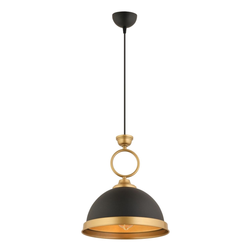 Κρεμαστό φωτιστικό με καλώδιο MONZA 1xE27/40W/230V Ø 30 cm μαύρο/μπρονζέ