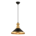 Κρεμαστό φωτιστικό με καλώδιο MONZA 1xE27/40W/230V Ø 30 cm μαύρο/χρυσό