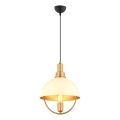 Κρεμαστό φωτιστικό με καλώδιο MONZA 1xE27/40W/230V Ø 30 cm σε κρεμ/χρυσό