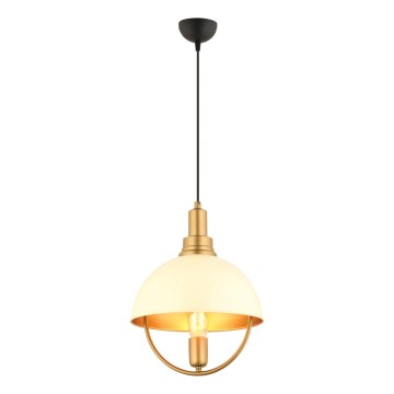 Κρεμαστό φωτιστικό με καλώδιο MONZA 1xE27/40W/230V Ø 30 cm σε κρεμ/χρυσό