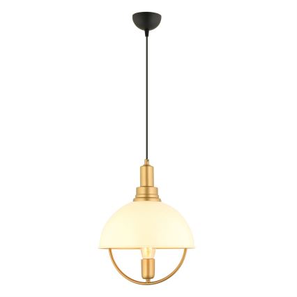 Κρεμαστό φωτιστικό με καλώδιο MONZA 1xE27/40W/230V Ø 30 cm σε κρεμ/χρυσό