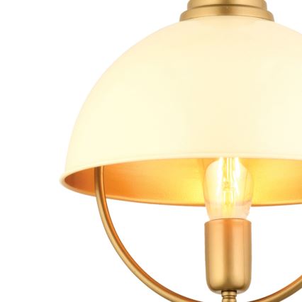 Κρεμαστό φωτιστικό με καλώδιο MONZA 1xE27/40W/230V Ø 30 cm σε κρεμ/χρυσό