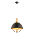 Κρεμαστό φωτιστικό με καλώδιο MONZA 1xE27/40W/230V διάμ. 30 cm μαύρο/χρυσό