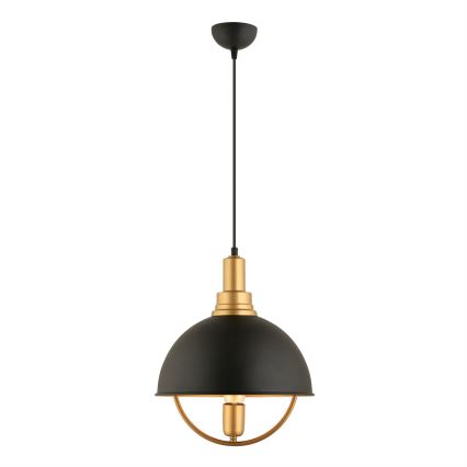 Κρεμαστό φωτιστικό με καλώδιο MONZA 1xE27/40W/230V διάμ. 30 cm μαύρο/χρυσό