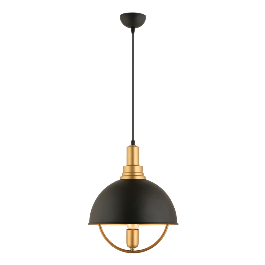 Κρεμαστό φωτιστικό με καλώδιο MONZA 1xE27/40W/230V διάμ. 30 cm μαύρο/χρυσό