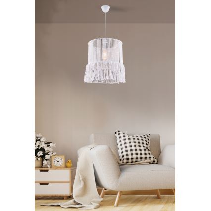 Κρεμαστό φωτιστικό με καλώδιο NESS MACRAME 1xE27/40W/230V λευκό