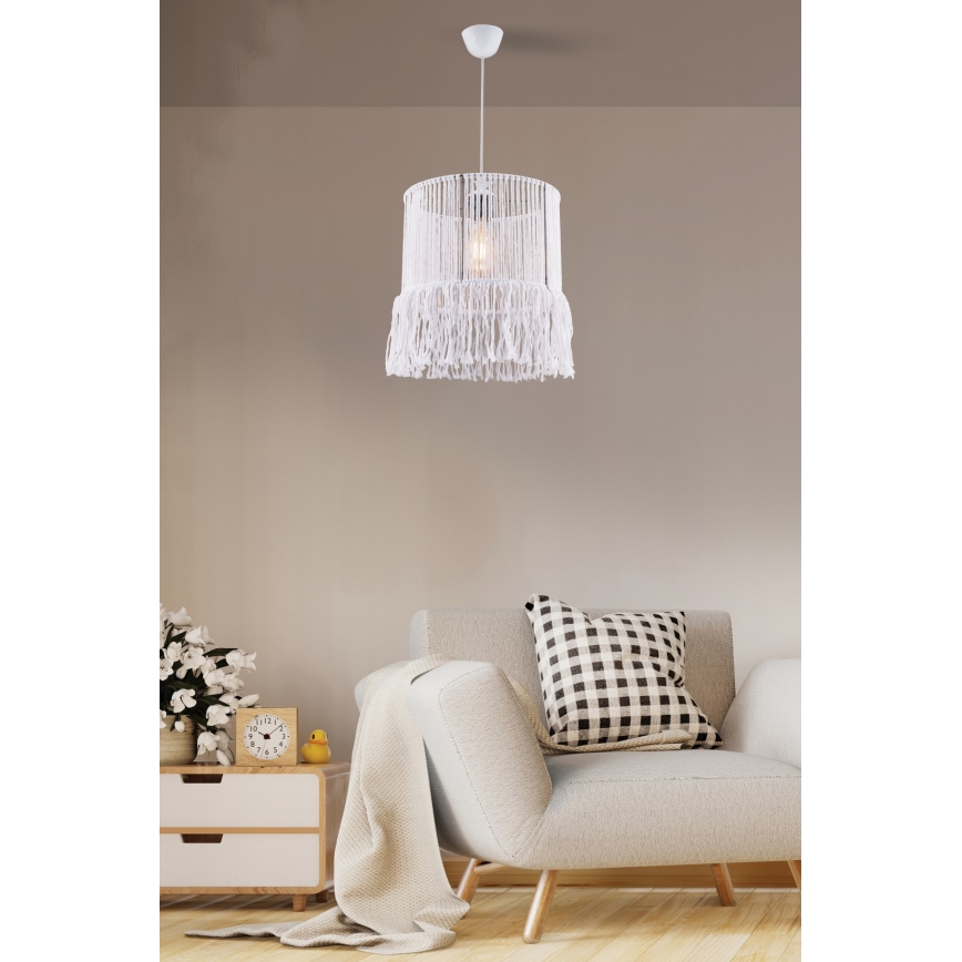Κρεμαστό φωτιστικό με καλώδιο NESS MACRAME 1xE27/40W/230V λευκό