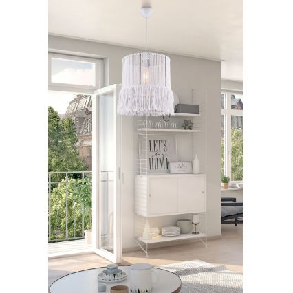 Κρεμαστό φωτιστικό με καλώδιο NESS MACRAME 1xE27/40W/230V λευκό