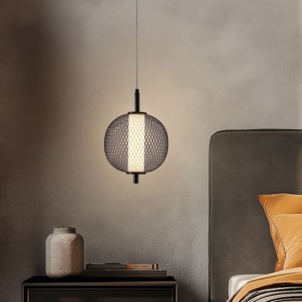 Κρεμαστό φωτιστικό με καλώδιο PUMA LED/10W/230V, Ø 20 cm, μαύρο