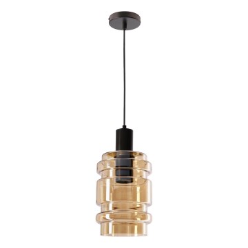 Κρεμαστό φωτιστικό με καλώδιο RADON 1xE27/40W/230V καπνιστό μπεζ