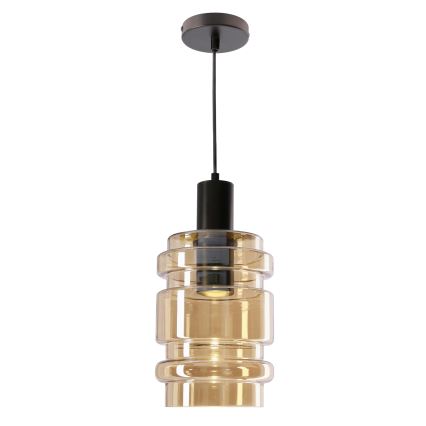 Κρεμαστό φωτιστικό με καλώδιο RADON 1xE27/40W/230V καπνιστό μπεζ