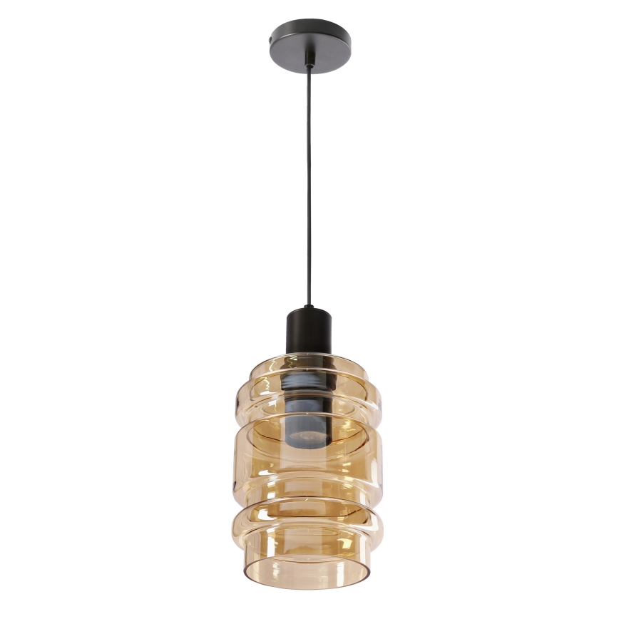 Κρεμαστό φωτιστικό με καλώδιο RADON 1xE27/40W/230V καπνιστό μπεζ