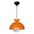 Κρεμαστό φωτιστικό με καλώδιο SALVA 1xE27/15W/230V πορτοκαλί