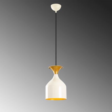 Κρεμαστό φωτιστικό με καλώδιο SIVANI 1xE27/40W/230V λευκό/χάλκινο