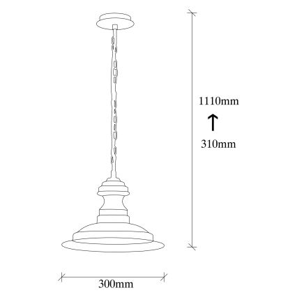 Κρεμαστό φωτιστικό με καλώδιο SIVANI 1xE27/40W/230V μπρονζέ