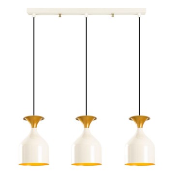 Κρεμαστό φωτιστικό με καλώδιο SIVANI 3xE27/40W/230V λευκό/χάλκινο