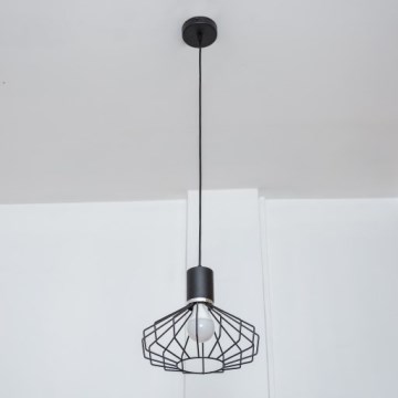 Κρεμαστό φωτιστικό με καλώδιο SOLANO 1xE27/15W/230V μαύρο/γυαλιστερό χρώμιο
