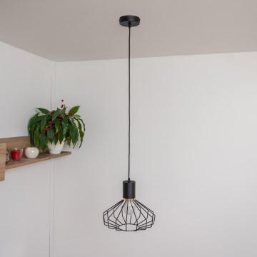 Κρεμαστό φωτιστικό με καλώδιο SOLANO 1xE27/15W/230V μαύρο/χρυσό