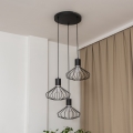 Κρεμαστό φωτιστικό με καλώδιο SOLANO 3xE27/15W/230V μαύρο/γυαλιστερό χρώμιο