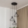 Κρεμαστό φωτιστικό με καλώδιο SOLANO 3xE27/15W/230V μαύρο/γυαλιστερό χρώμιο