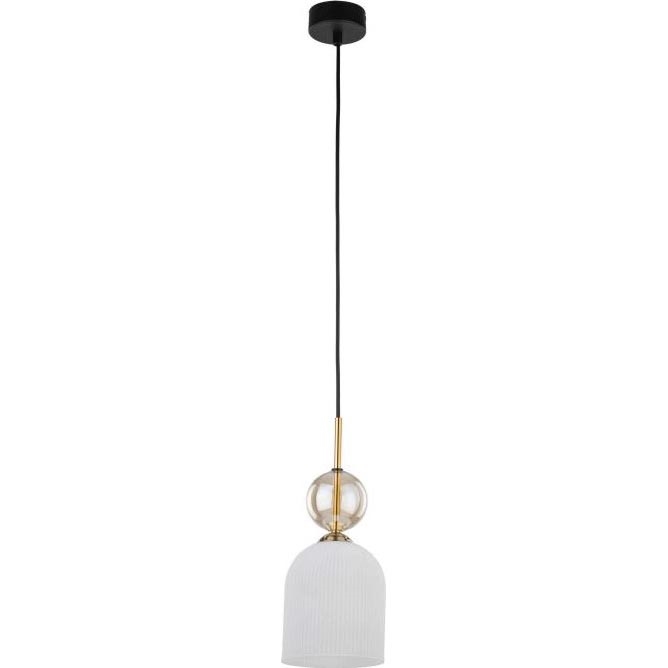 Κρεμαστό φωτιστικό με καλώδιο SOPHIA 1xE14/10W/230V μαύρο/καπνιστό μπεζ/λευκό